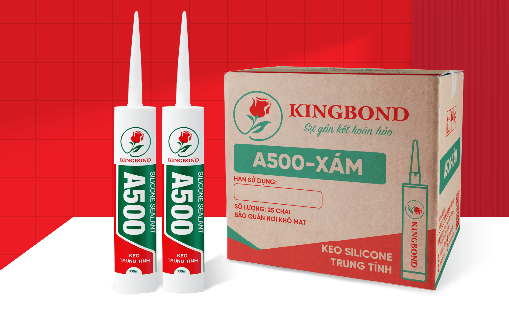 Keo silicone trung tính A500 xám - Công Ty TNHH Kingbond Việt Nam